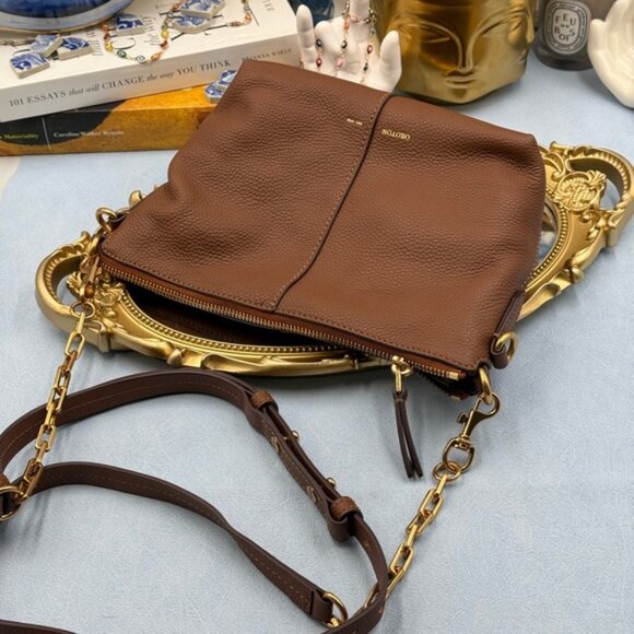 🆕 OROTON 🧿 NWOT Lily Zip Top Leather Crossbody, Brown *MISSING TOP STRAP* - Picture 15 of 15